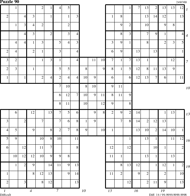 Step-by-Step Instructions for Puzzle 90 with all 14 steps marked