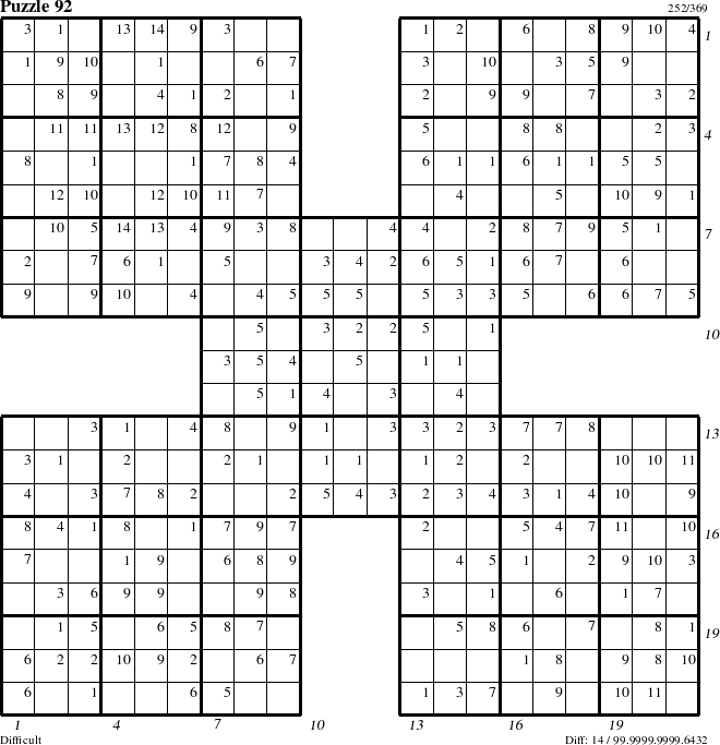 Step-by-Step Instructions for Puzzle 92 with all 14 steps marked