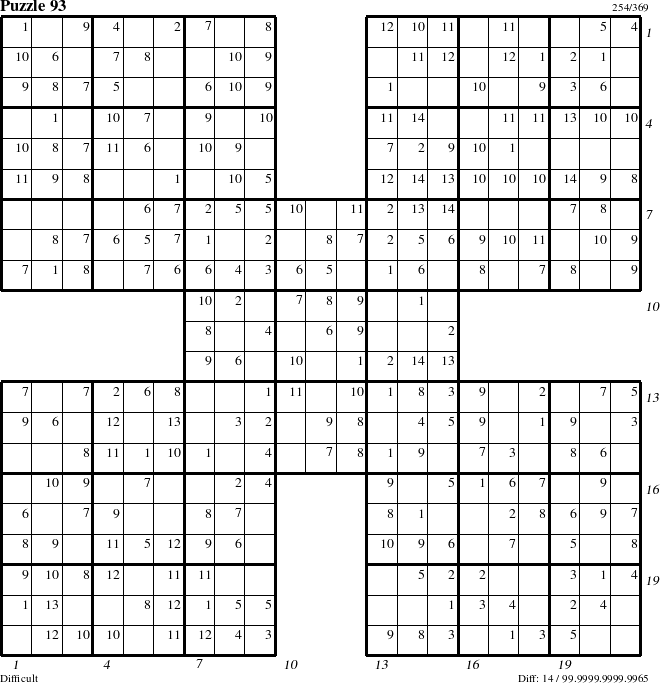 Step-by-Step Instructions for Puzzle 93 with all 14 steps marked