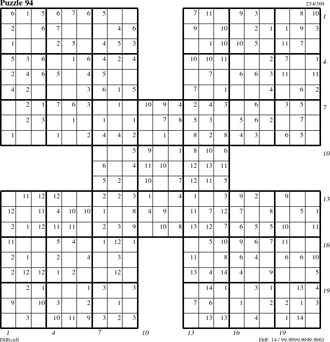 Step-by-Step Instructions for Puzzle 94 with all 14 steps marked