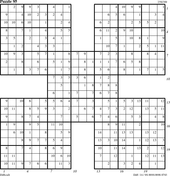 Step-by-Step Instructions for Puzzle 95 with all 14 steps marked