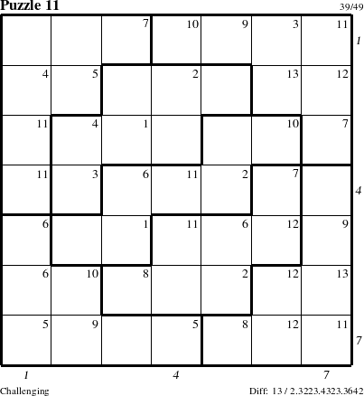 Step-by-Step Instructions for Puzzle 11 with all 13 steps marked