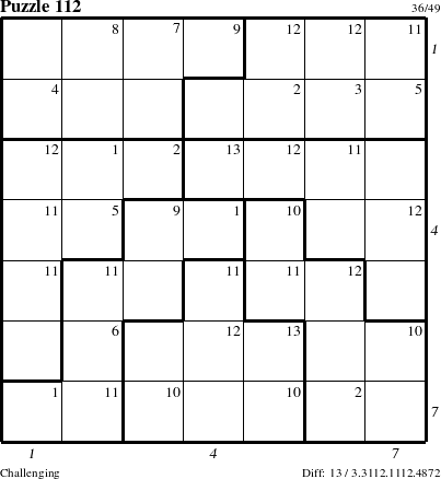 Step-by-Step Instructions for Puzzle 112 with all 13 steps marked