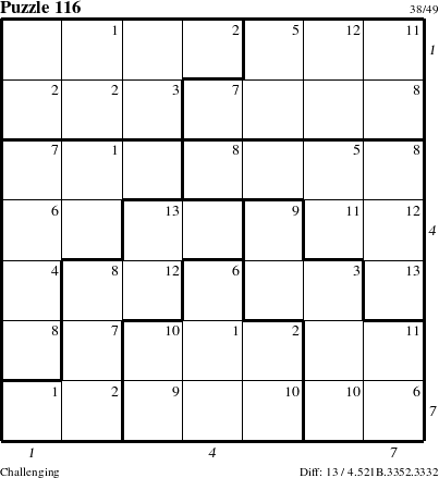 Step-by-Step Instructions for Puzzle 116 with all 13 steps marked