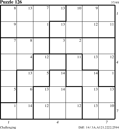 Step-by-Step Instructions for Puzzle 126 with all 14 steps marked