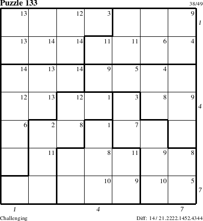 Step-by-Step Instructions for Puzzle 133 with all 14 steps marked