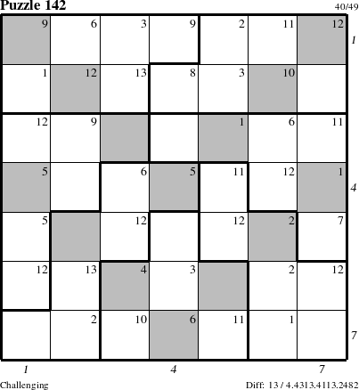 Step-by-Step Instructions for Puzzle 142 with all 13 steps marked