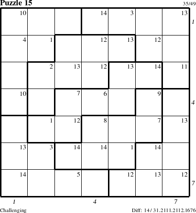 Step-by-Step Instructions for Puzzle 15 with all 14 steps marked