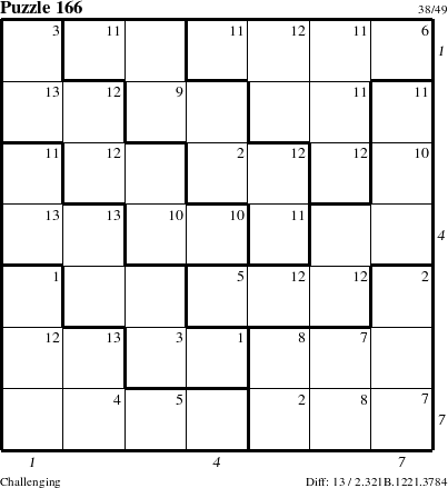 Step-by-Step Instructions for Puzzle 166 with all 13 steps marked