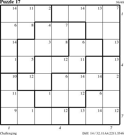 Step-by-Step Instructions for Puzzle 17 with all 14 steps marked