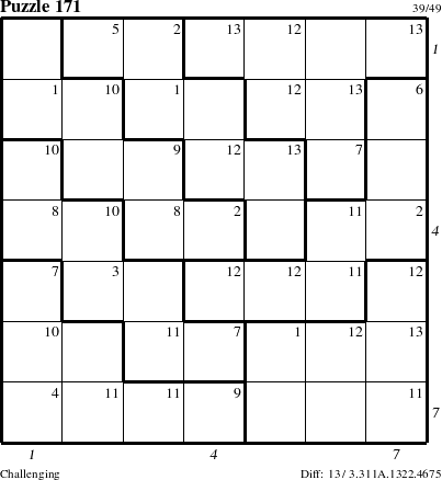 Step-by-Step Instructions for Puzzle 171 with all 13 steps marked