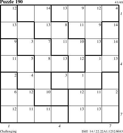 Step-by-Step Instructions for Puzzle 190 with all 14 steps marked