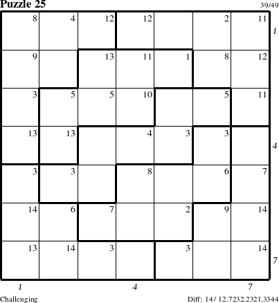 Step-by-Step Instructions for Puzzle 25 with all 14 steps marked