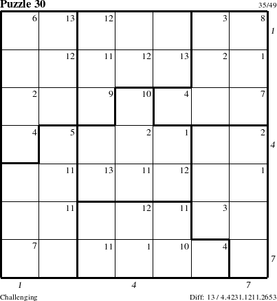 Step-by-Step Instructions for Puzzle 30 with all 13 steps marked