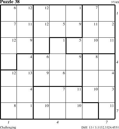 Step-by-Step Instructions for Puzzle 38 with all 13 steps marked