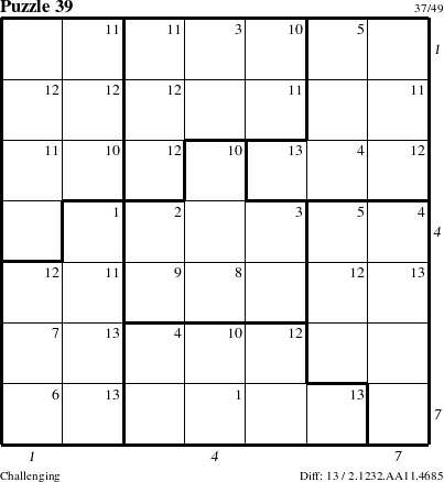 Step-by-Step Instructions for Puzzle 39 with all 13 steps marked