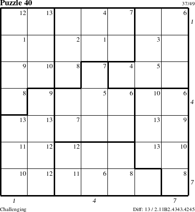 Step-by-Step Instructions for Puzzle 40 with all 13 steps marked