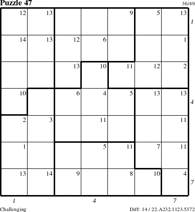 Step-by-Step Instructions for Puzzle 47 with all 14 steps marked