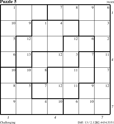 Step-by-Step Instructions for Puzzle 5 with all 13 steps marked