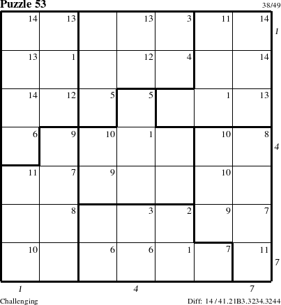 Step-by-Step Instructions for Puzzle 53 with all 14 steps marked