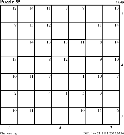 Step-by-Step Instructions for Puzzle 55 with all 14 steps marked