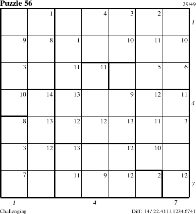 Step-by-Step Instructions for Puzzle 56 with all 14 steps marked