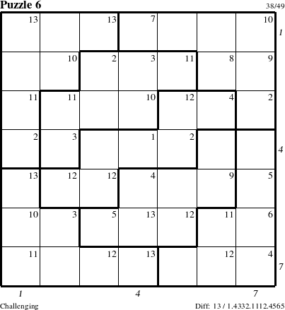 Step-by-Step Instructions for Puzzle 6 with all 13 steps marked