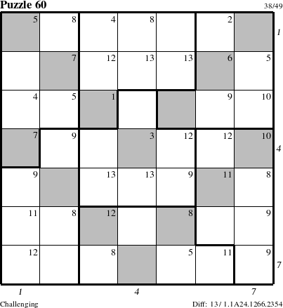 Step-by-Step Instructions for Puzzle 60 with all 13 steps marked