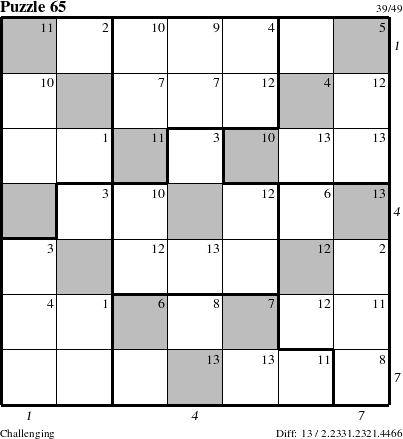 Step-by-Step Instructions for Puzzle 65 with all 13 steps marked