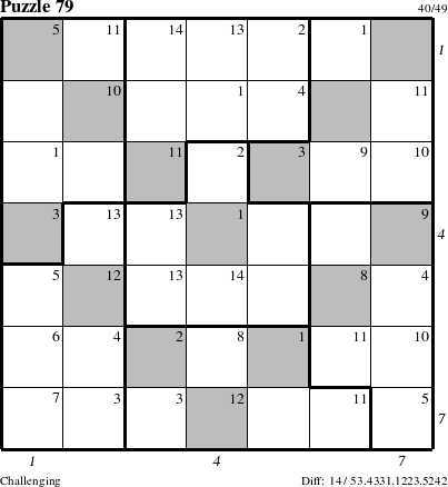 Step-by-Step Instructions for Puzzle 79 with all 14 steps marked