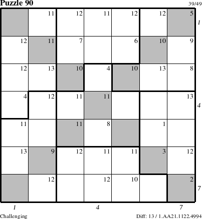 Step-by-Step Instructions for Puzzle 90 with all 13 steps marked