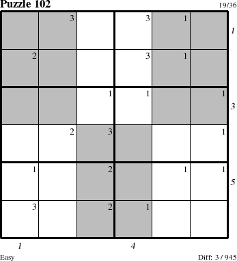 Step-by-Step Instructions for Puzzle 102 with all 3 steps marked