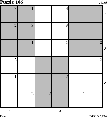 Step-by-Step Instructions for Puzzle 106 with all 3 steps marked