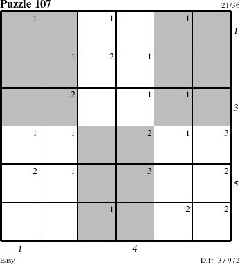 Step-by-Step Instructions for Puzzle 107 with all 3 steps marked