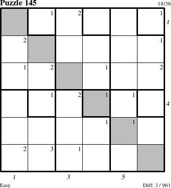 Step-by-Step Instructions for Puzzle 145 with all 3 steps marked