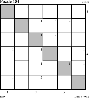 Step-by-Step Instructions for Puzzle 154 with all 3 steps marked