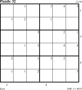 Step-by-Step Instructions for Puzzle 32 with all 4 steps marked