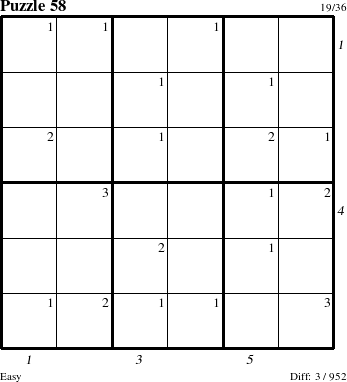 Step-by-Step Instructions for Puzzle 58 with all 3 steps marked