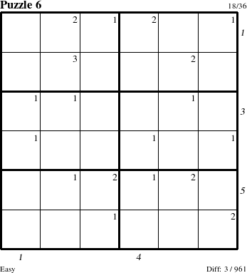 Step-by-Step Instructions for Puzzle 6 with all 3 steps marked