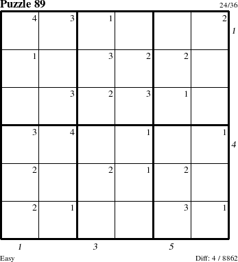 Step-by-Step Instructions for Puzzle 89 with all 4 steps marked