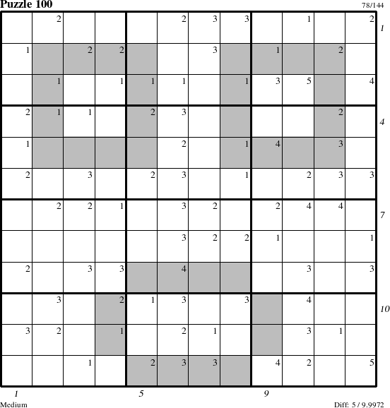 Step-by-Step Instructions for Puzzle 100 with all 5 steps marked