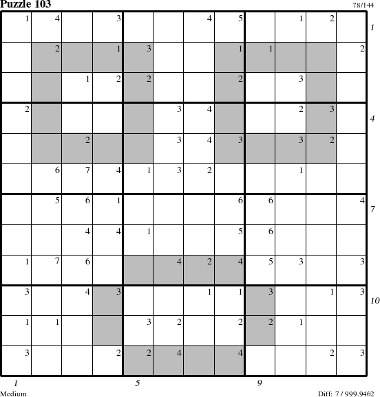 Step-by-Step Instructions for Puzzle 103 with all 7 steps marked