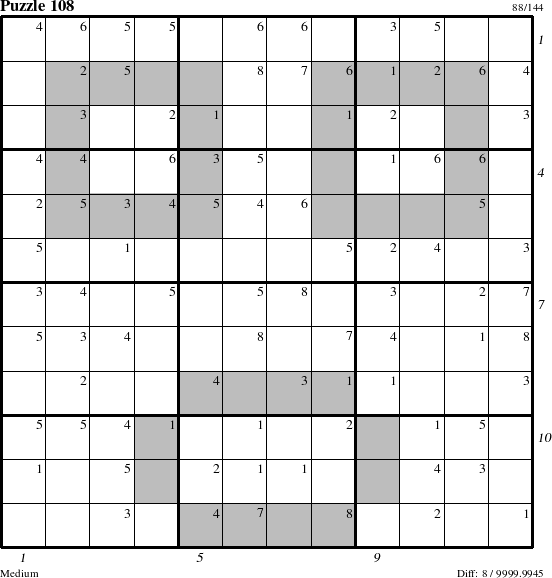 Step-by-Step Instructions for Puzzle 108 with all 8 steps marked