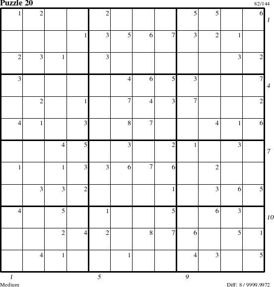 Step-by-Step Instructions for Puzzle 20 with all 8 steps marked