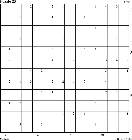 Step-by-Step Instructions for Puzzle 25 with all 5 steps marked