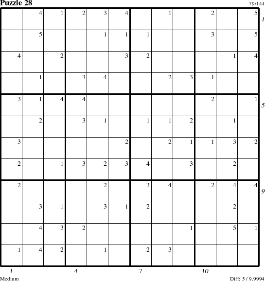 Step-by-Step Instructions for Puzzle 28 with all 5 steps marked