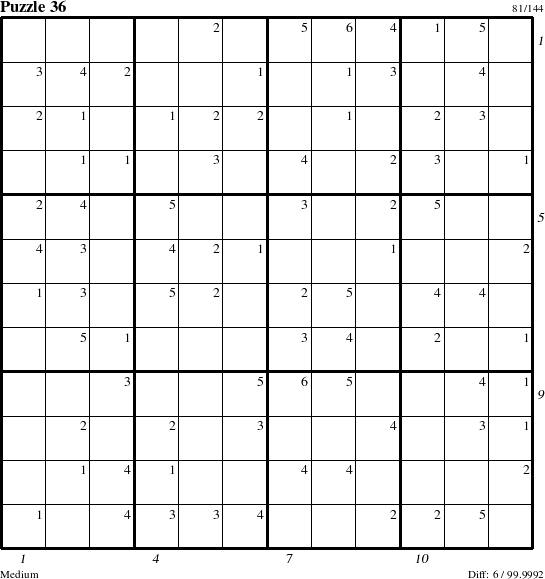 Step-by-Step Instructions for Puzzle 36 with all 6 steps marked