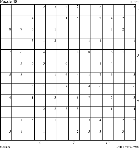 Step-by-Step Instructions for Puzzle 45 with all 8 steps marked