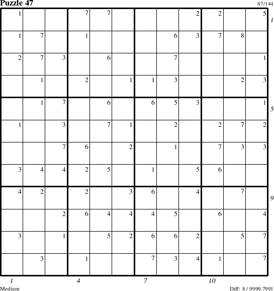 Step-by-Step Instructions for Puzzle 47 with all 8 steps marked