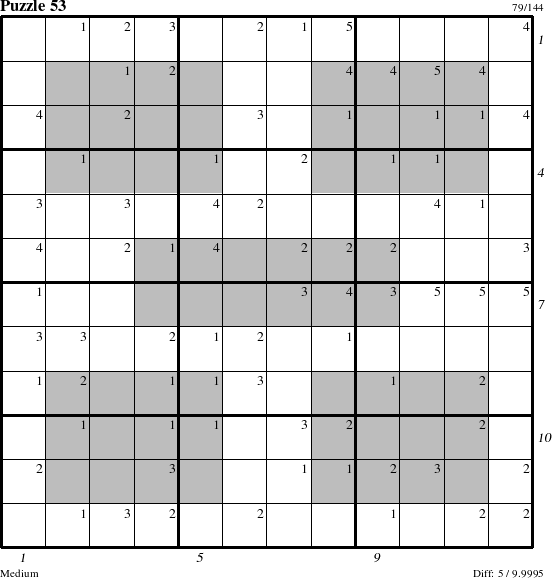 Step-by-Step Instructions for Puzzle 53 with all 5 steps marked